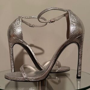 Stuart Weitzman Shimmering Silver Heels